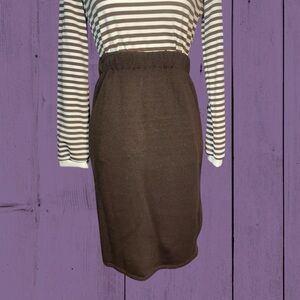 Vintage 80s / 90s Brown Knit Midi Pencil Skirt Size Small NWT